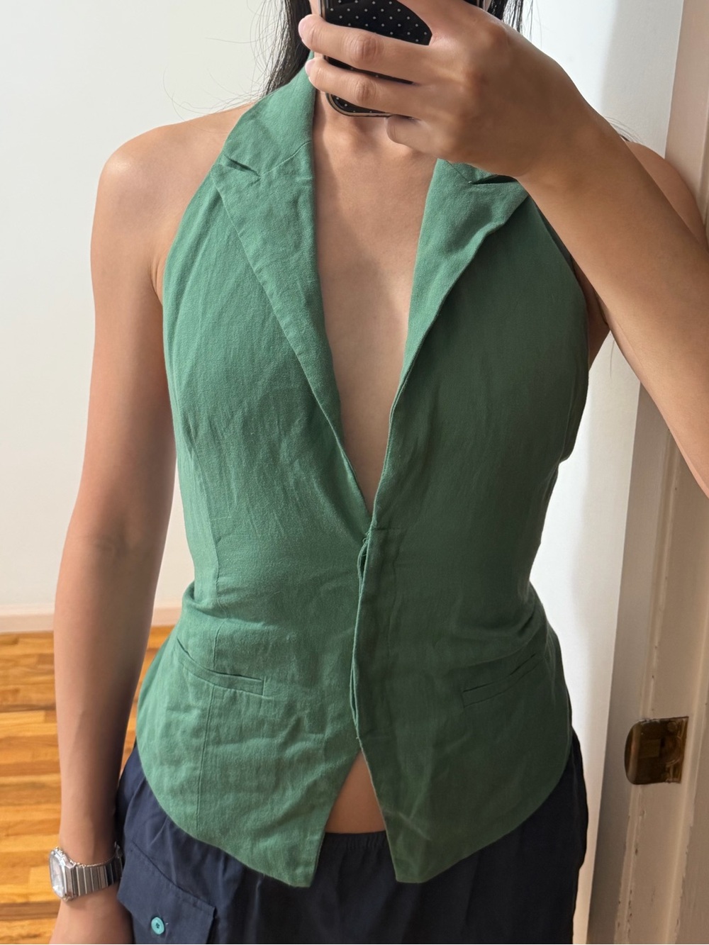 Zara Green Halter Neck Tank Top